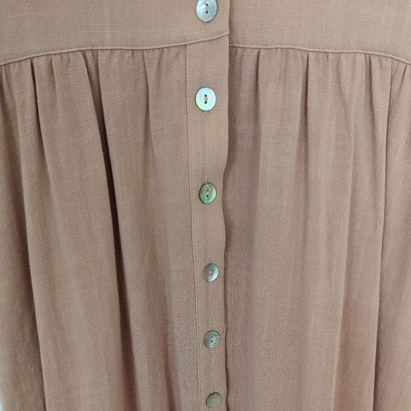 FEMININE & SOFT/Cottagecore Mia/Esther &Co. 100% Linen Dusty Rose Maxi Dress - Picture 6 of 6